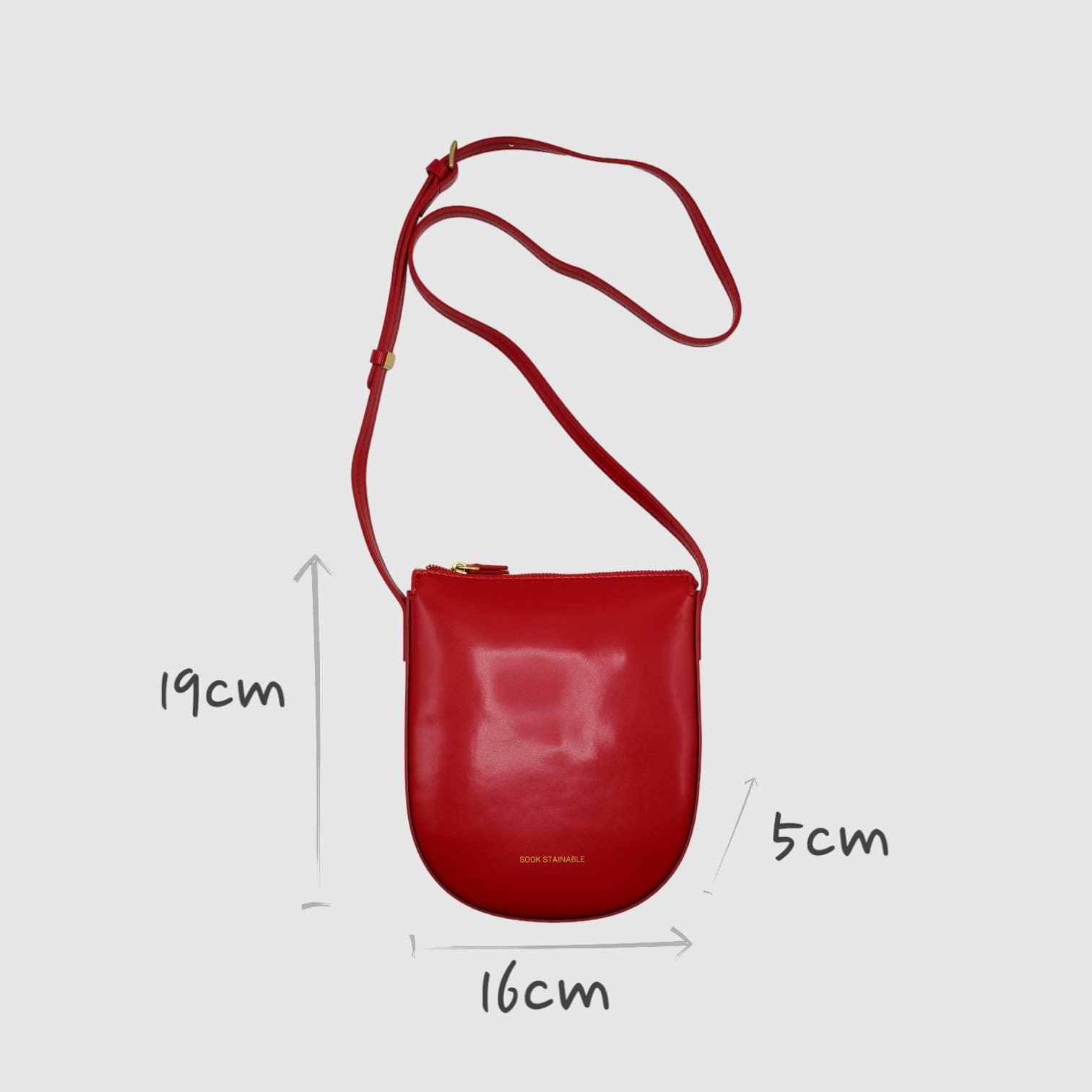 Sook Stainable - Wholesale Crossbody Bag - Women's - Eva - Apple Skin Sustainable Leather Strap Crossbody Bag Red2
