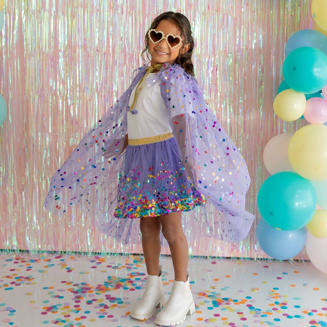 Sweet Wink - Wholesale Cape - Kids - Lavender Confetti Cape - Kids Dress Up Cape2