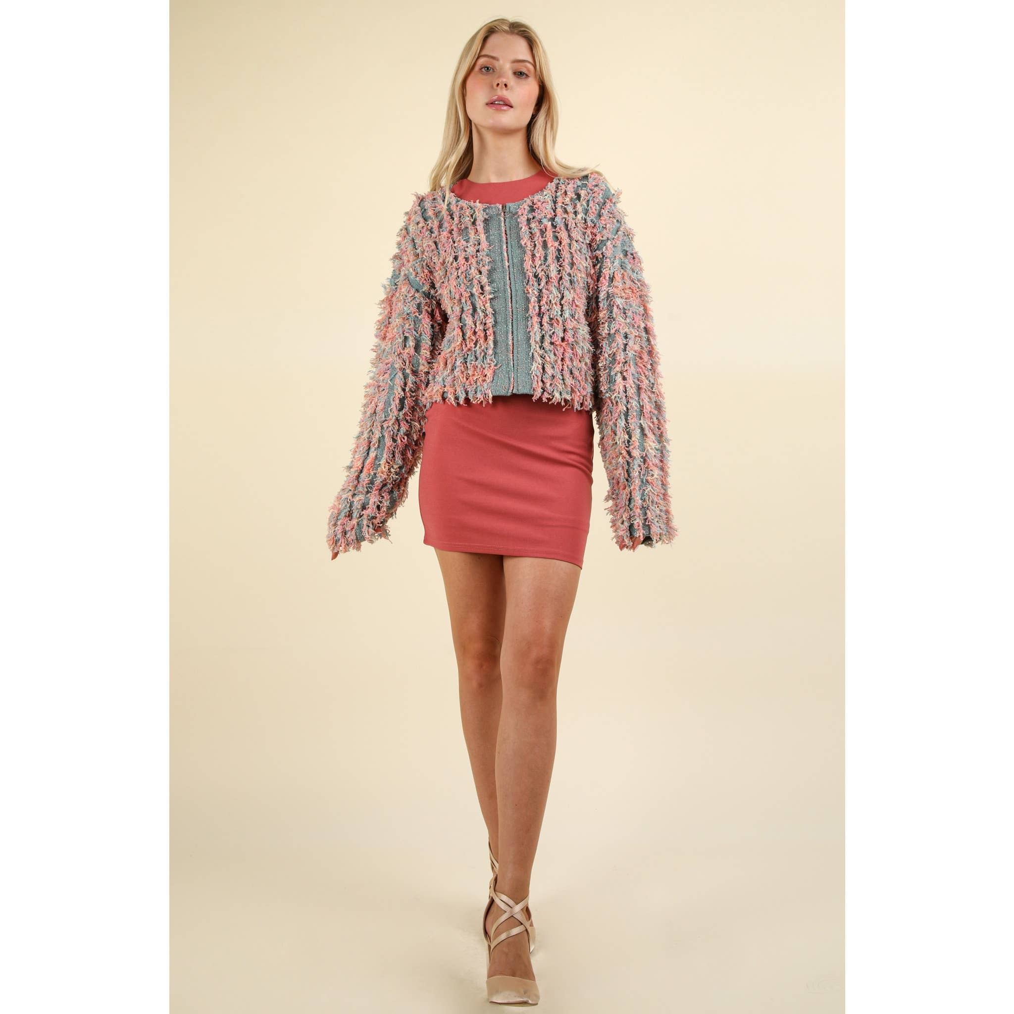 Apolline - Vente Cardigan – femme - Veste de vacances en tricot de laine Shaggy Soft Shaggy7