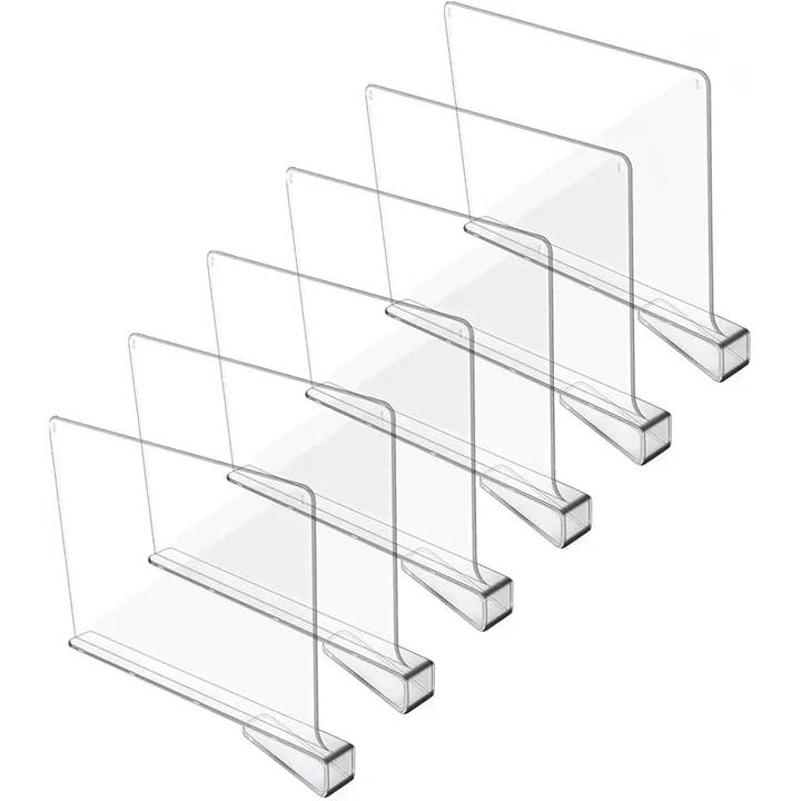 Clear Shelf Dividers-6 pack for wholesale by The Organizing Warehouse