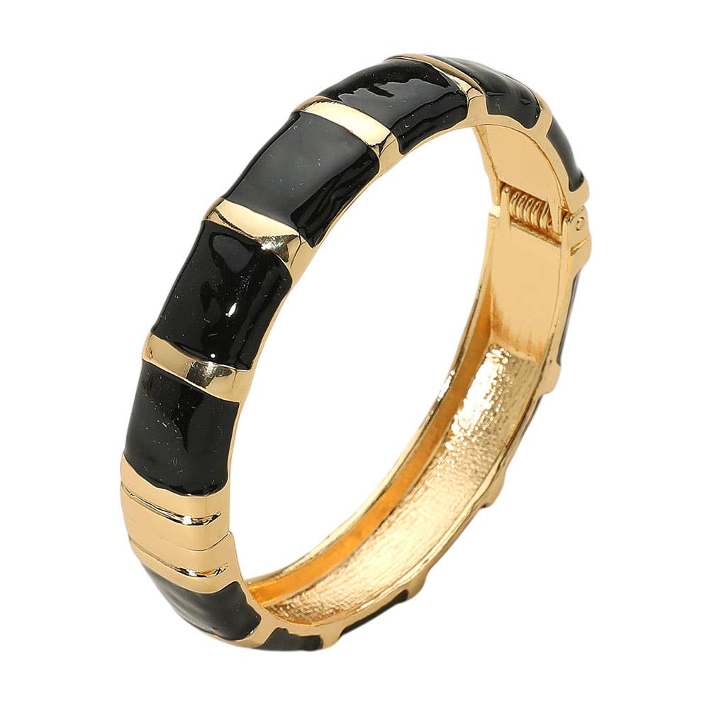 Sensibling Corp. - Wholesale Bangle Bracelet - Enamel Bamboo Hinged Bangle Bracelet
1