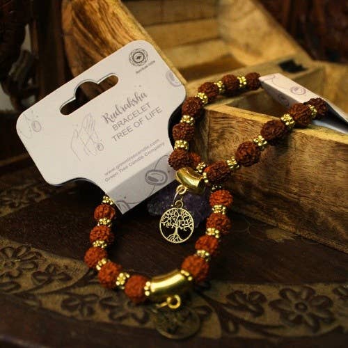 Green Tree – Pulseira de missangas por atacado – Pulseira Rudraksha - Árvore da Vida, 6 unidades3