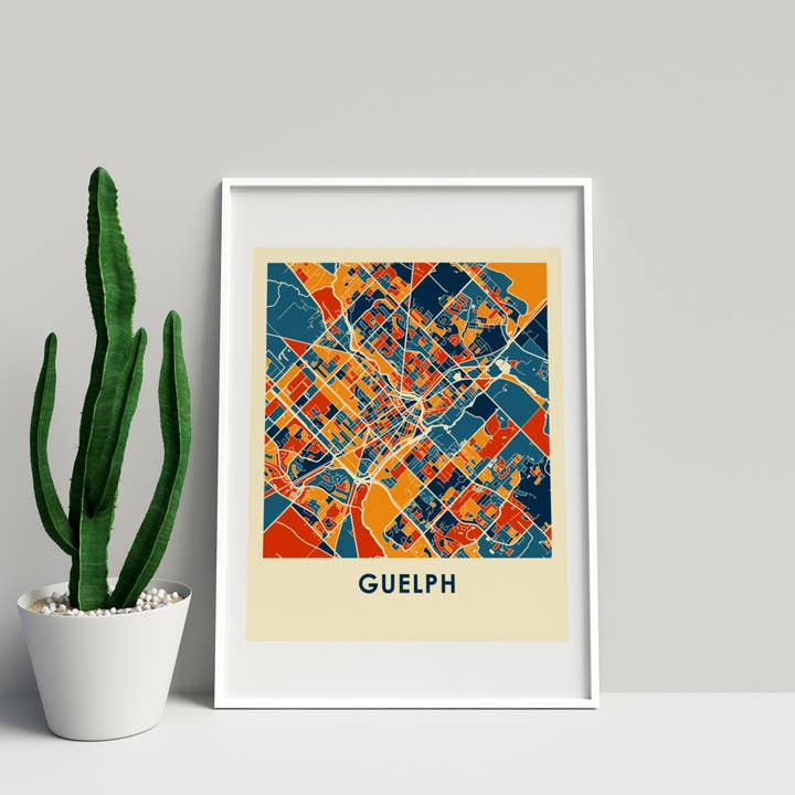 8" x 10" Prussian Guelph Map Print - Chroma Style for wholesale by ILIKEMAPS