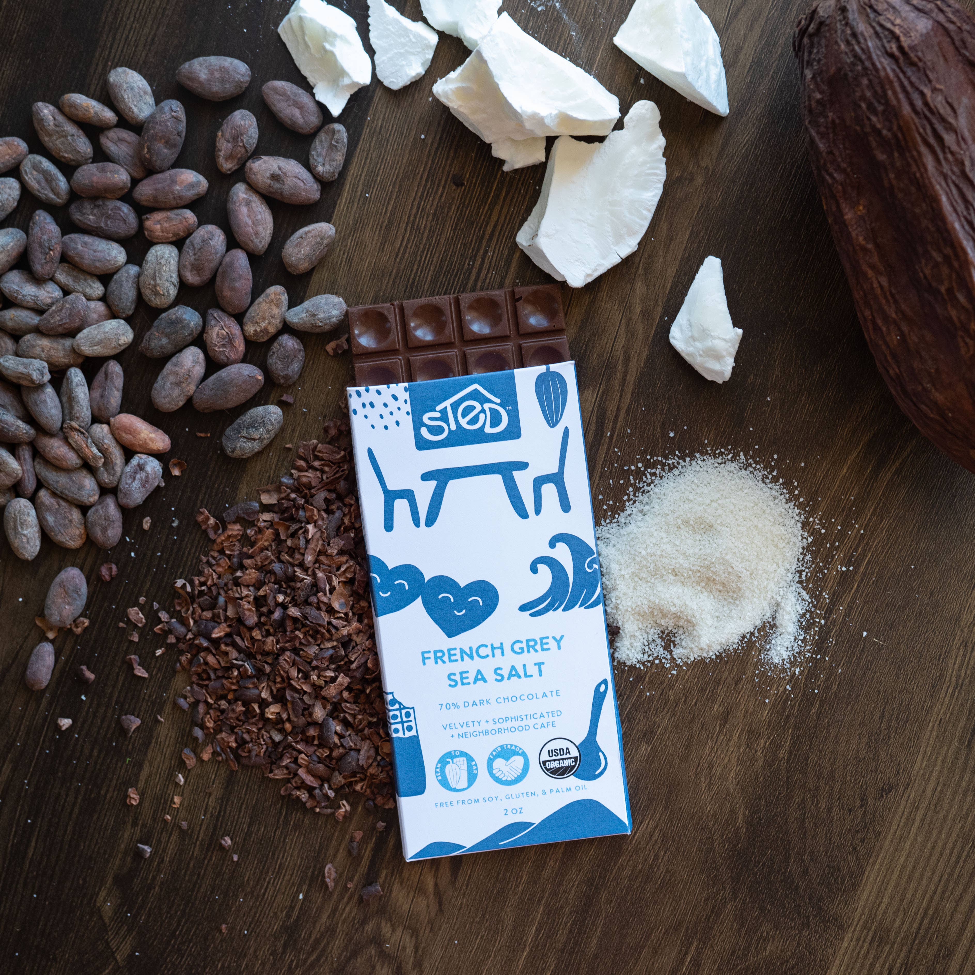 Sted Foods - Wholesale Chocolate Bar - French Grey Sea Salt5