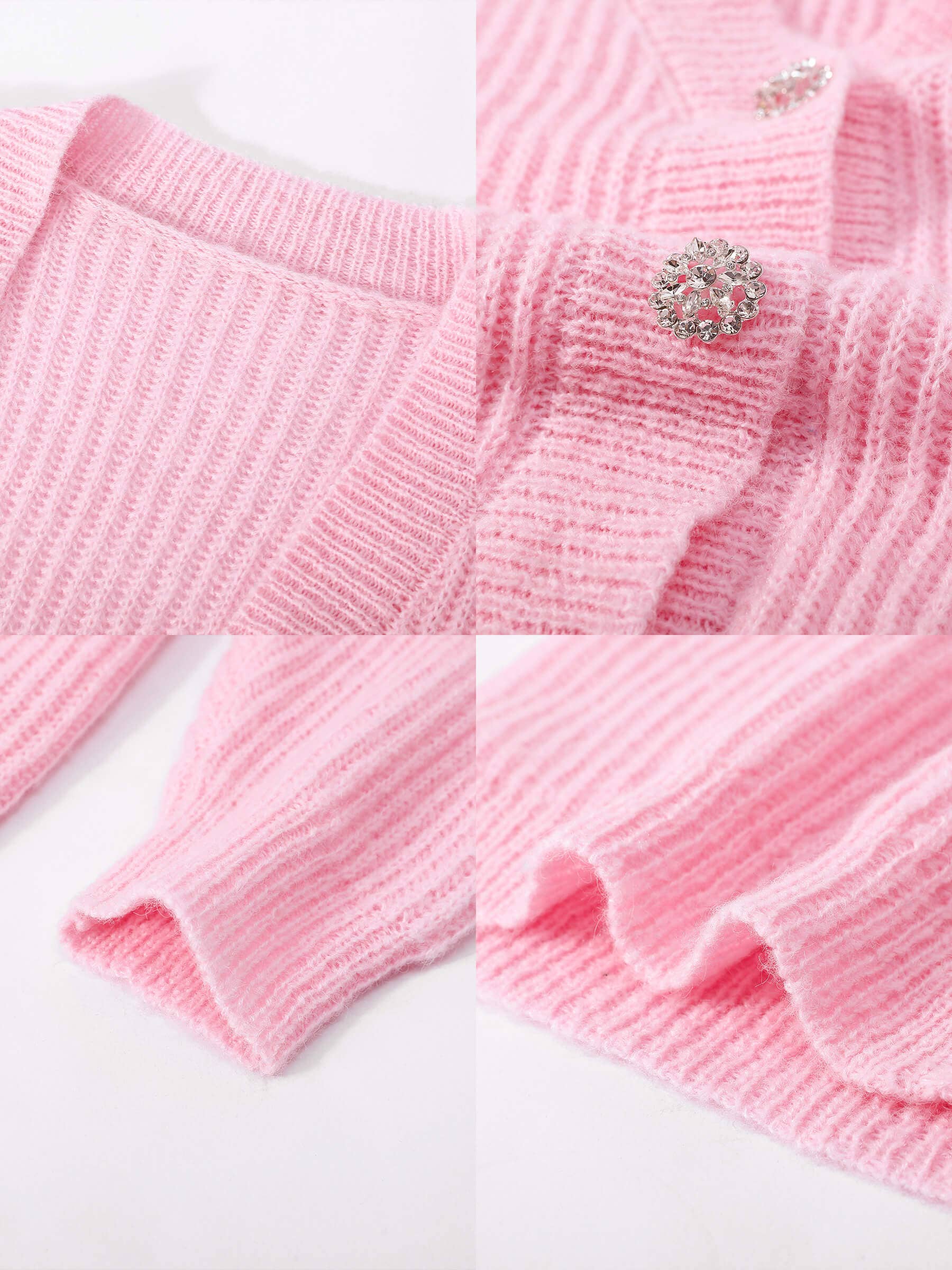 CUBIC – Engroshandel Cardigan - Dame – Casual ribstrikket cardigan med V-hals6