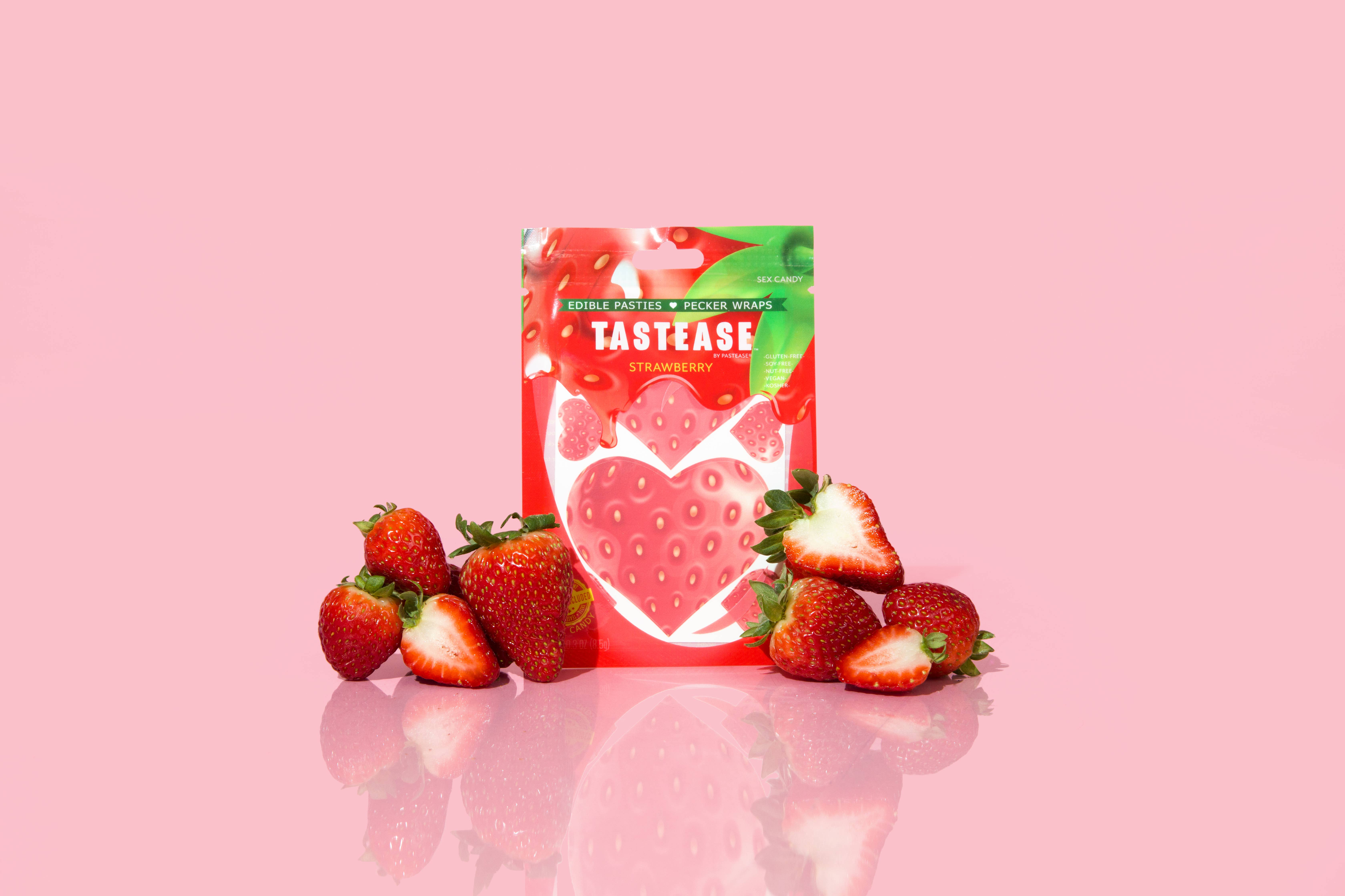 Pastease® - Wholesale Gummy - Tastease: Edible Pasties & Pecker Wraps Strawberry Candy4