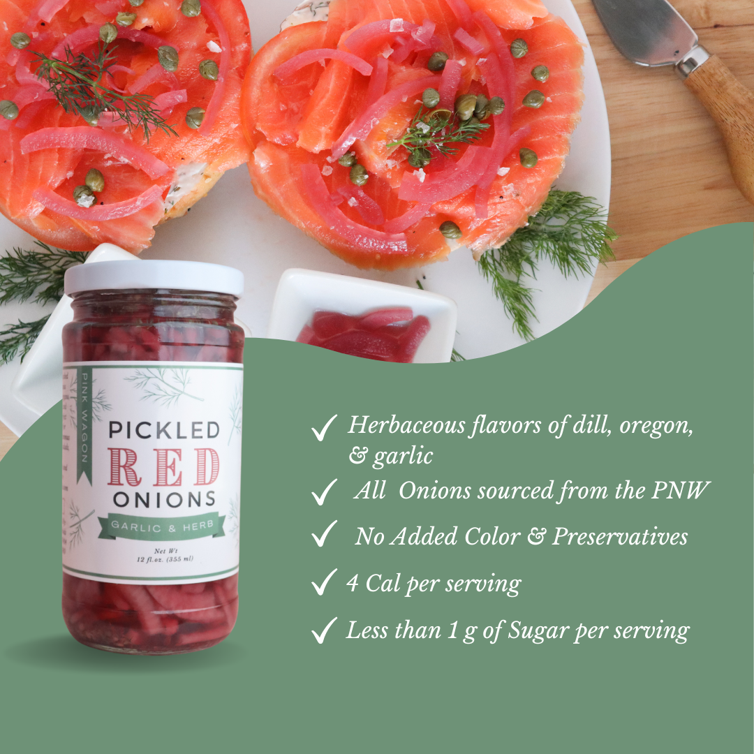 Pink Wagon Foods - Wholesale Pickled Vegetables - Pickled Red Onions - Garlic & Herb2