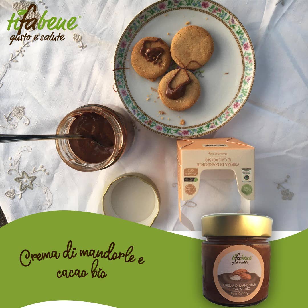 Le deliziose pasticceria sas Ti fa bene bio - Wholesale Nut Butter - Crema spalmabile di mandorle e cacao biologica Greedy2
