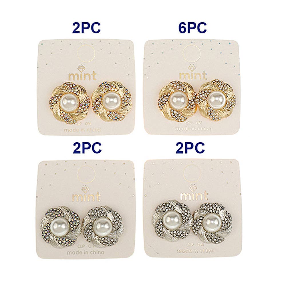 Atlas Fashion – wholesale Clip-on earrings – Clip On Pearl Swirl Earring1