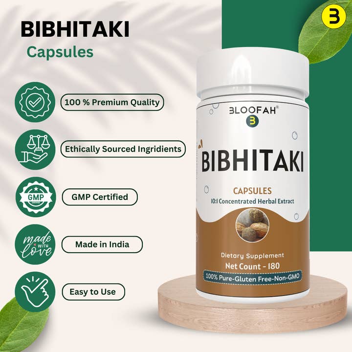 Bloofah - Vente Supplément oral/vitamine - Gélules de Bibhitaki 500mg | Extrait de Poudre de Fruit 10:1 Non-OGM