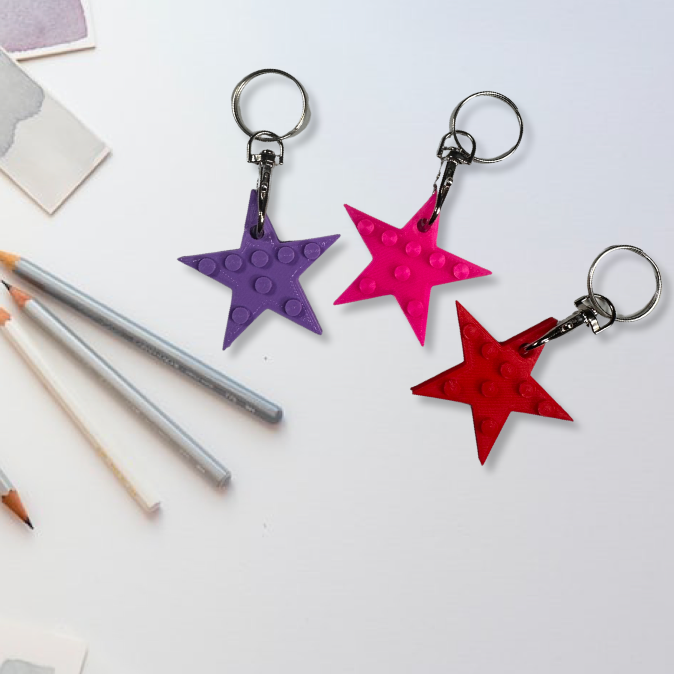 Made Happy Gifts - Wholesale Keychain - Kids - Star, Heart and Brick Zip Compatible with LEGO® Bricks12