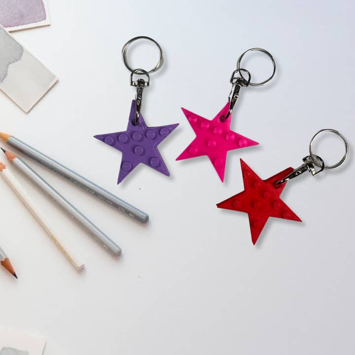 Made Happy Gifts - Wholesale Keychain - Kids - Star, Heart and Brick Zip Compatible with LEGO® Bricks12