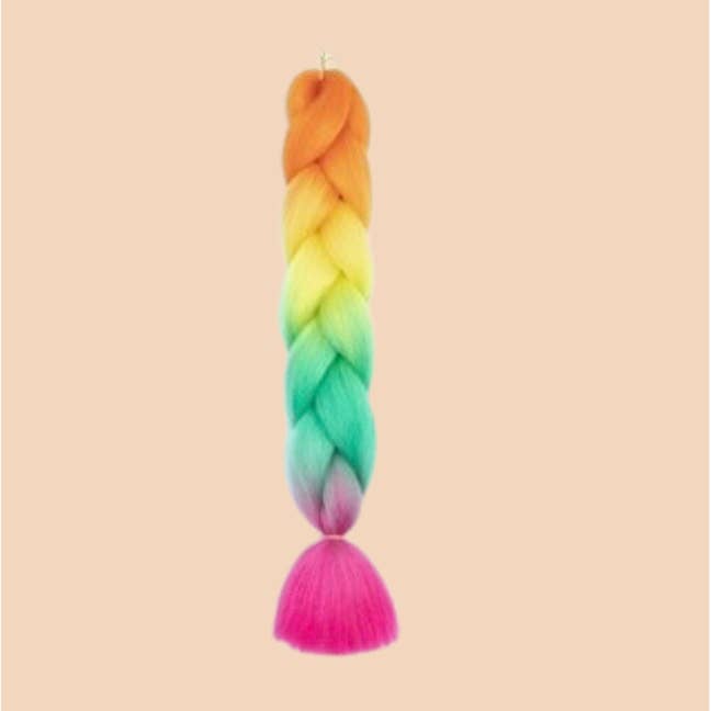Synthetic Braiding Hair - Rainbow Ombre with Pink Ends and other Purchase Wholesale gorgeoushair extensions. Free Returns & Net 60 Terms on Faire trending on Faire.