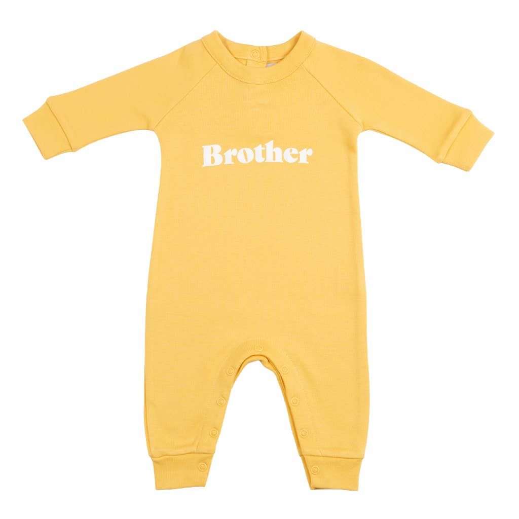 Bob & Blossom Ltd - Wholesale Jumpsuit - Baby - Custard 'Brother' All-in-One0