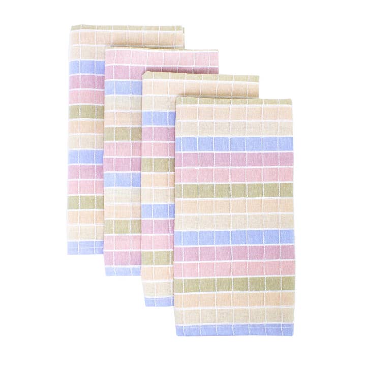 Fennco Styles - Wholesale Dinner & cloth napkin - Pastel Stitched Check Cotton 20" Cloth Dinner Napkin1