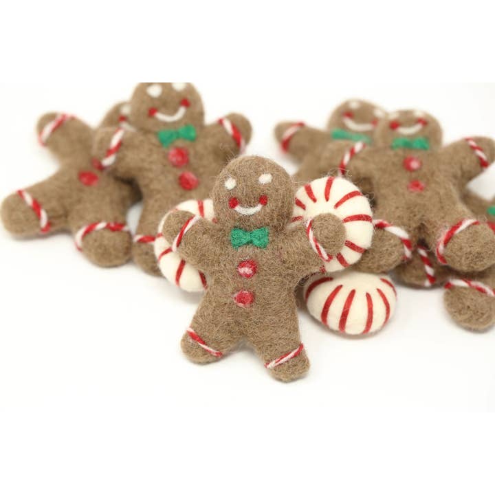 The Felt Pod - Wholesale Christmas Decoration - Felted Gingerbread Man Christmas Decoration4