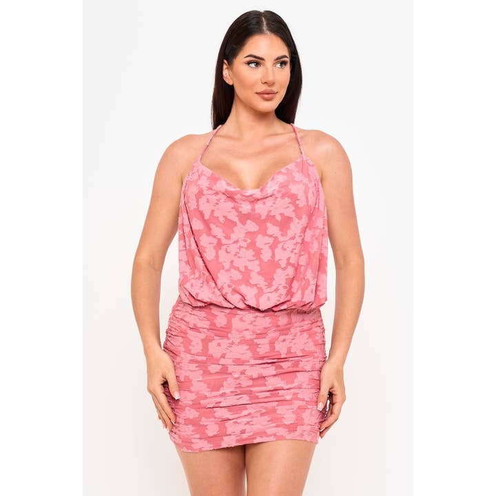 Robe courte à motif texturé jacquard pour la vente par DORCAS