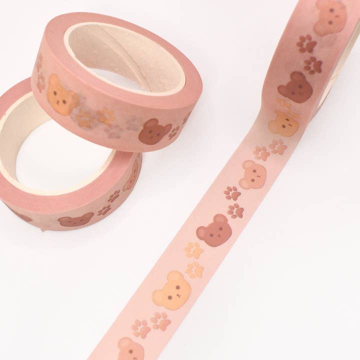 Washi-tape met schattige beer en poten | 15 mm x 10 m voor wholesale door Snowbelshop