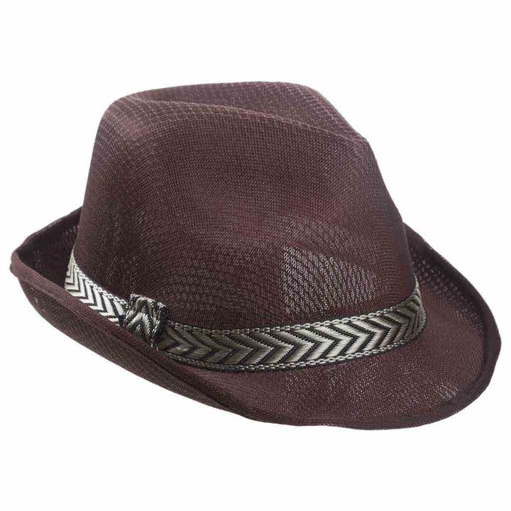 Cappello Fedora con dettaglio in nastro per la vendita all'ingrosso da parte di Creaciones Meng