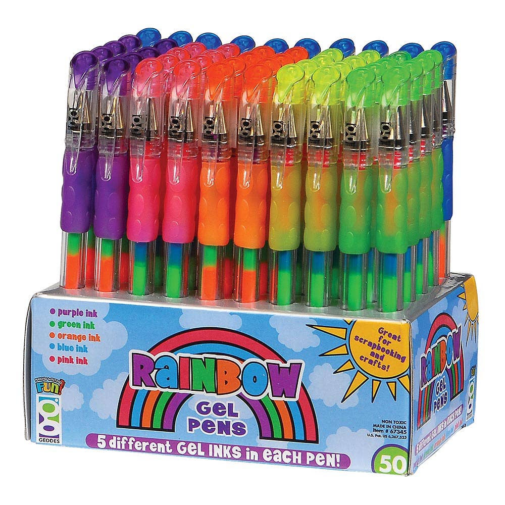 Geddes - Wholesale Pen - Rainbow Gel Pen 50 / Dsp2