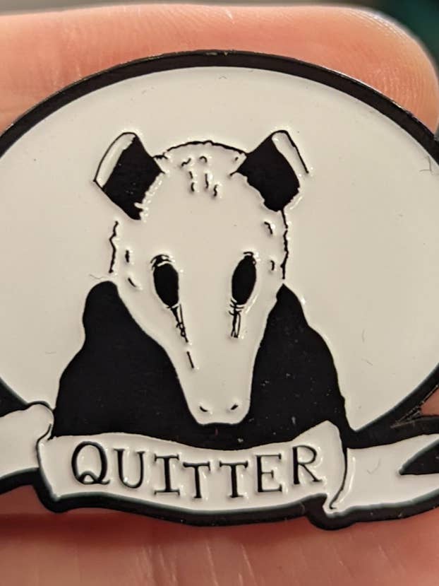 Enamel Pin: Quitter By Lauren Monger for wholesale by Silver Sprocket