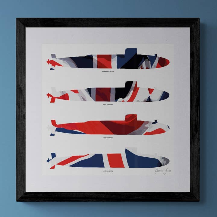 Resolution Class Submarine Quartet Print for wholesale by Gillian Jones Designs