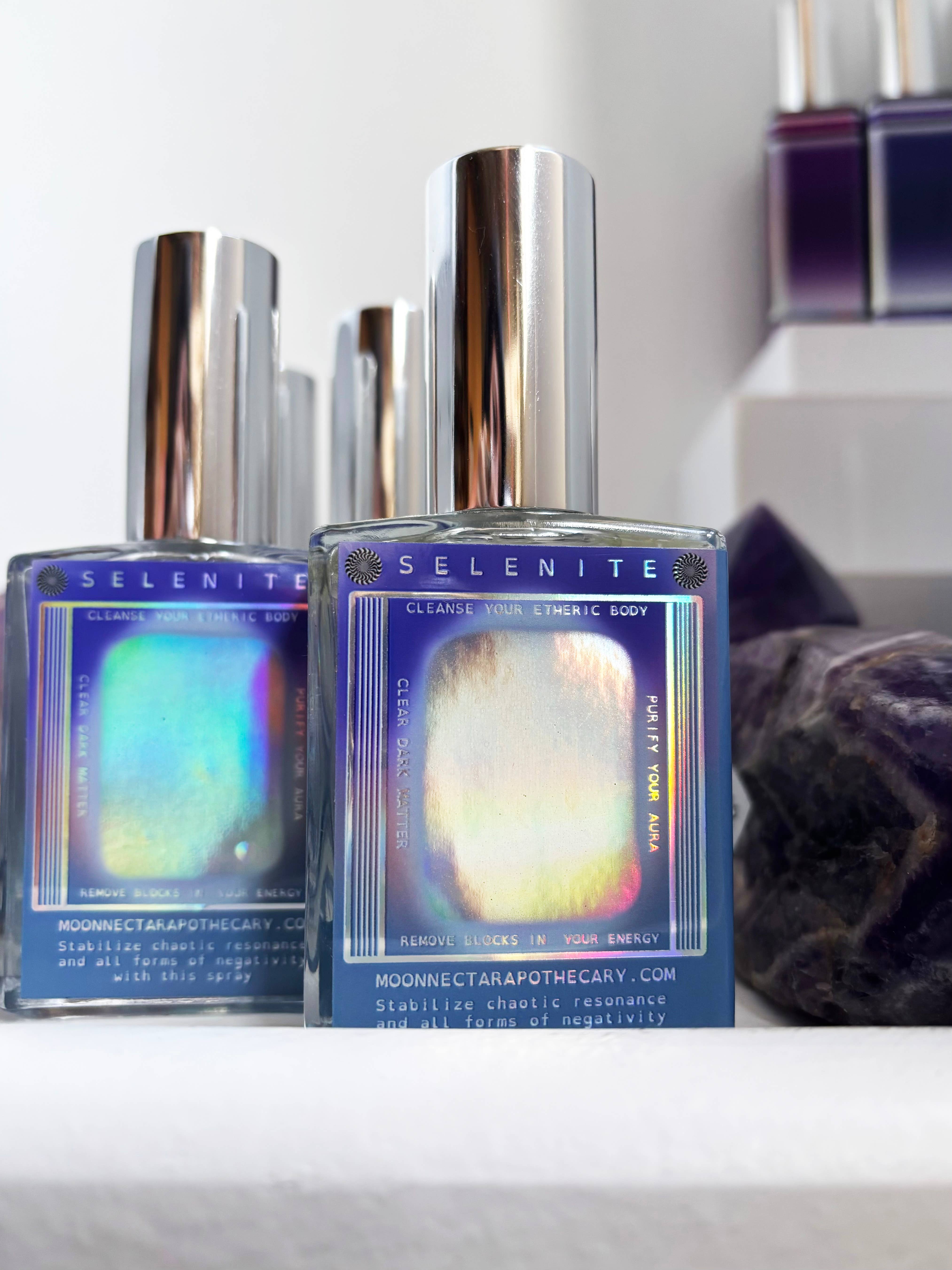 Moon Nectar Apothecary - Vente Sprays de cristal - Spray Essence de Gemme de Sélénite2