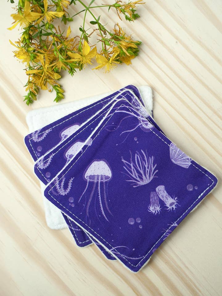 Pack of 7 organic hemp makeup removers cotton - Jellyfish for wholesale by Nawak Boutik