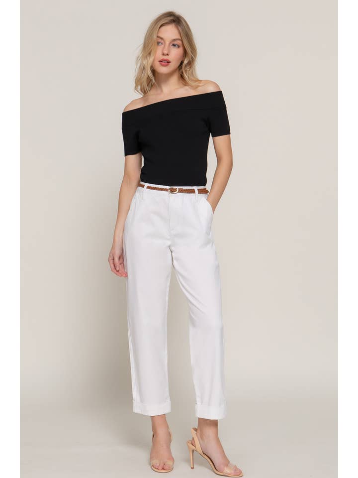 Active Basic | Active USA - Wholesale Pants - Women's - Chino Pants with Braided Belt4