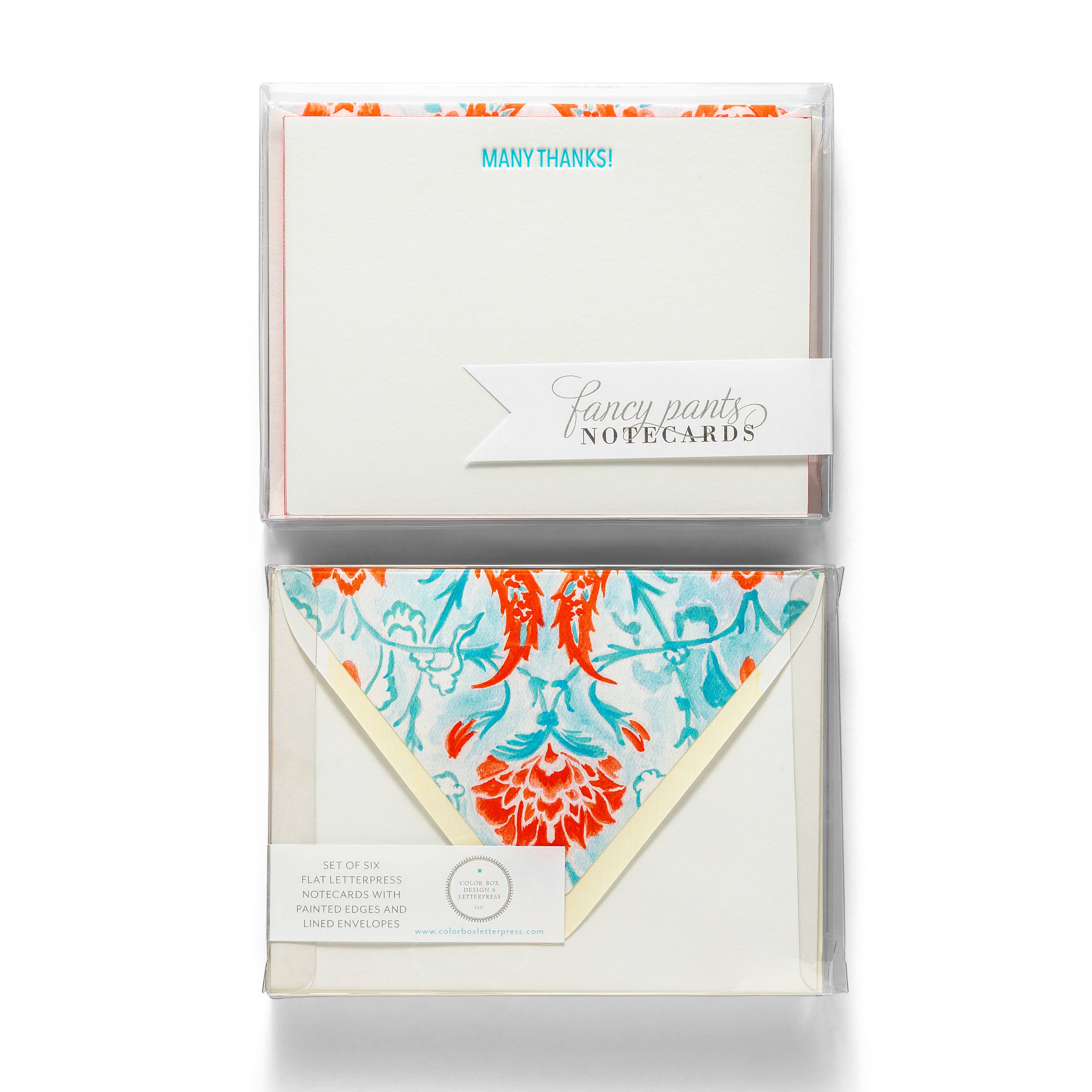 Color Box Design & Letterpress - Wholesale Stationery/Notecard Set - Many Thanks! | Fancy Pants Letterpress Flat Notecards2