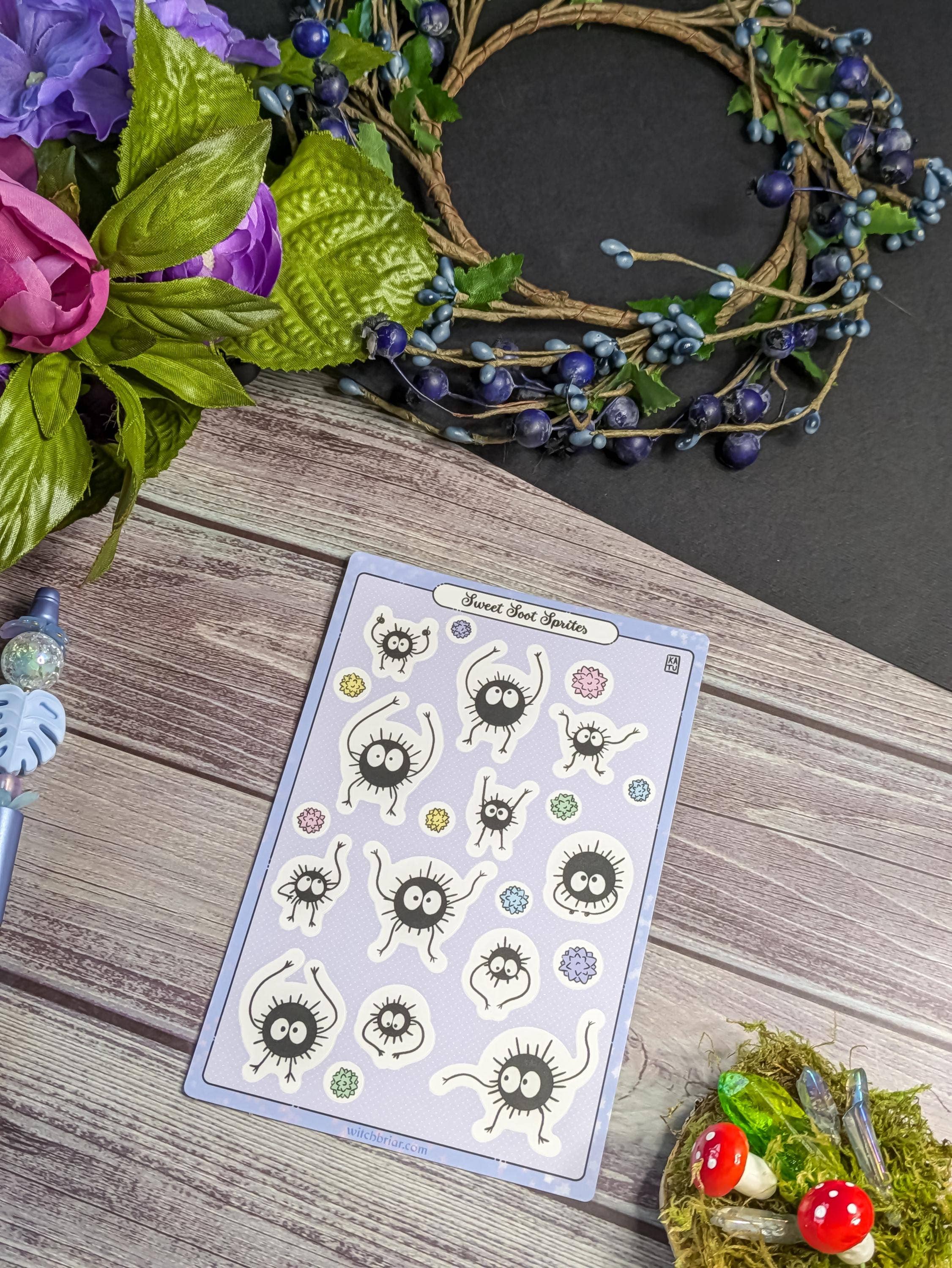 Witchbriar Cottage – Adesivo por atacado – Folhas de Autocolantes Inspiradas nos Duendes de Fuligem da Studio Ghibli2