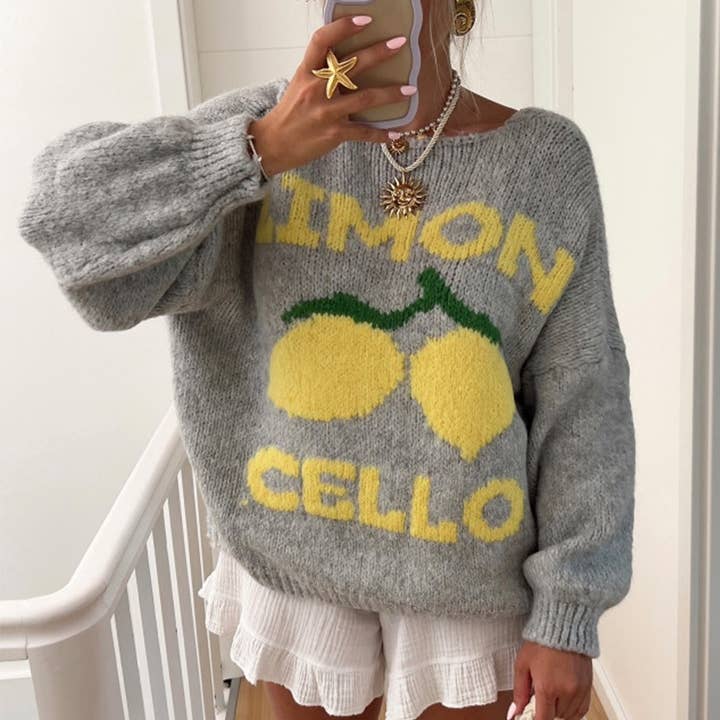Rosa Clothing - Wholesale Cardigan - Women's - Backside Lemon 'Limoncello' Jacquard Cardigan