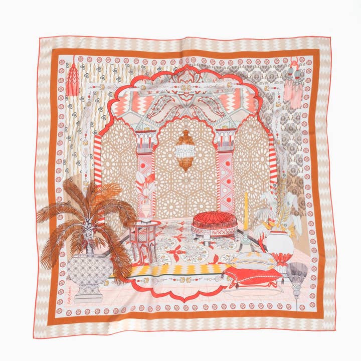 Âlem - Roodbruine zijden sjaal voor wholesale door CouCoon Atelier