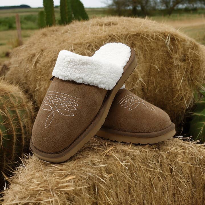 Seriously Shea - Wholesale Slippers - Women's - BEST SELLER! Western Inspired Dolly Slippers | Fawn