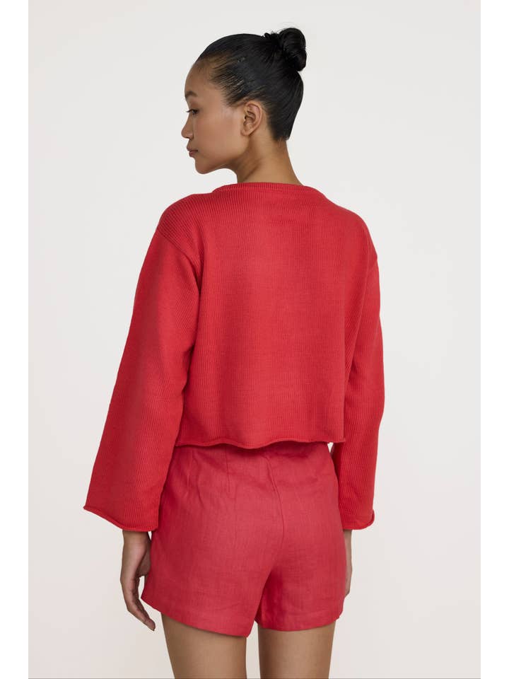 LAUDE the Label - Wholesale Cardigan - Women's - Tie Front Cardigan - Poppy3