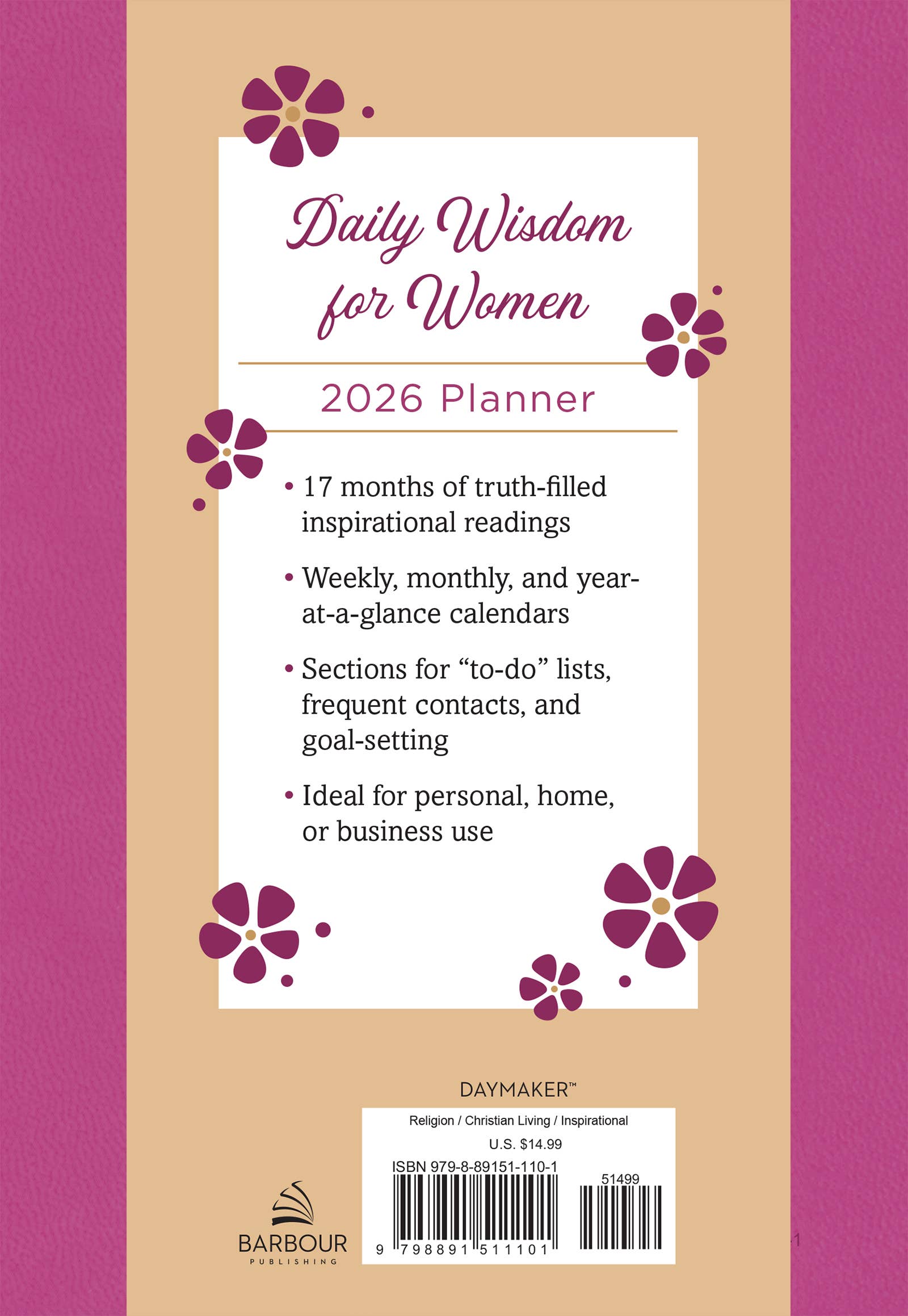 Barbour Publishing, Inc. - Wholesale Planner - 2026 Planner Daily Wisdom for Women4