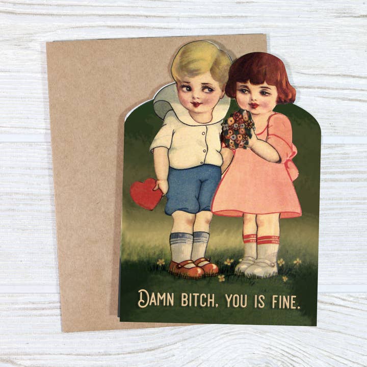 Bad Betty Greeting Co. - Wholesale Anniversary Card - Damn Bitch, You Is Fine - Funny Romance Anniversary Card