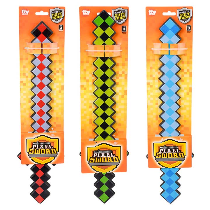 18" PIXEL FOAM SWORD LLB kids toys for wholesale by La Luna Bella - Toys