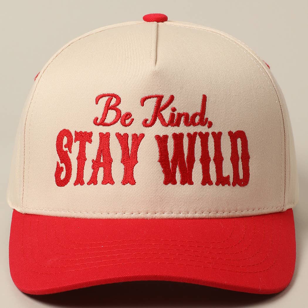 Fashion City - Wholesale Trucker Hat - Unisex - Be Kind Stay Wild Lettering Embroidery Trucker Hat28
