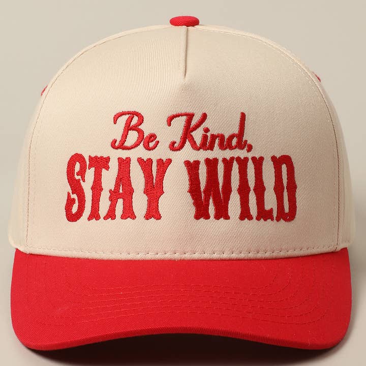 Fashion City - Wholesale Trucker Hat - Unisex - Be Kind Stay Wild Lettering Embroidery Trucker Hat28