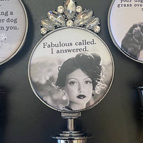 WBS-CALL wine stopper Fabulous called for wholesale by My Favorite Things