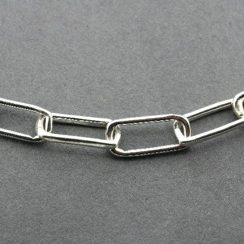 Silver rectangular link necklace for wholesale by Makers & Providers