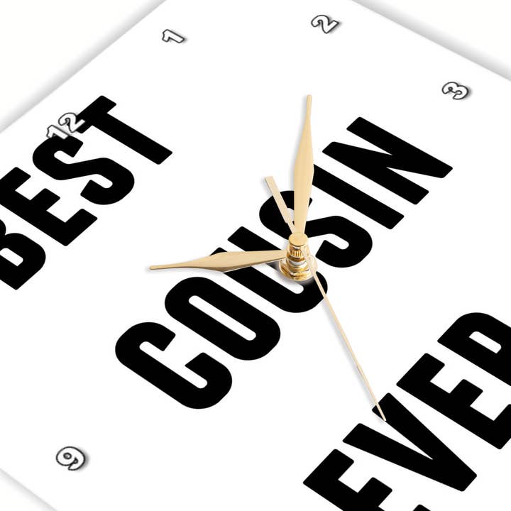 3dRose – wholesale Wall clock – 3dRose, Best Cousin Ever, Black Letters On A White Background, Wall Clock1