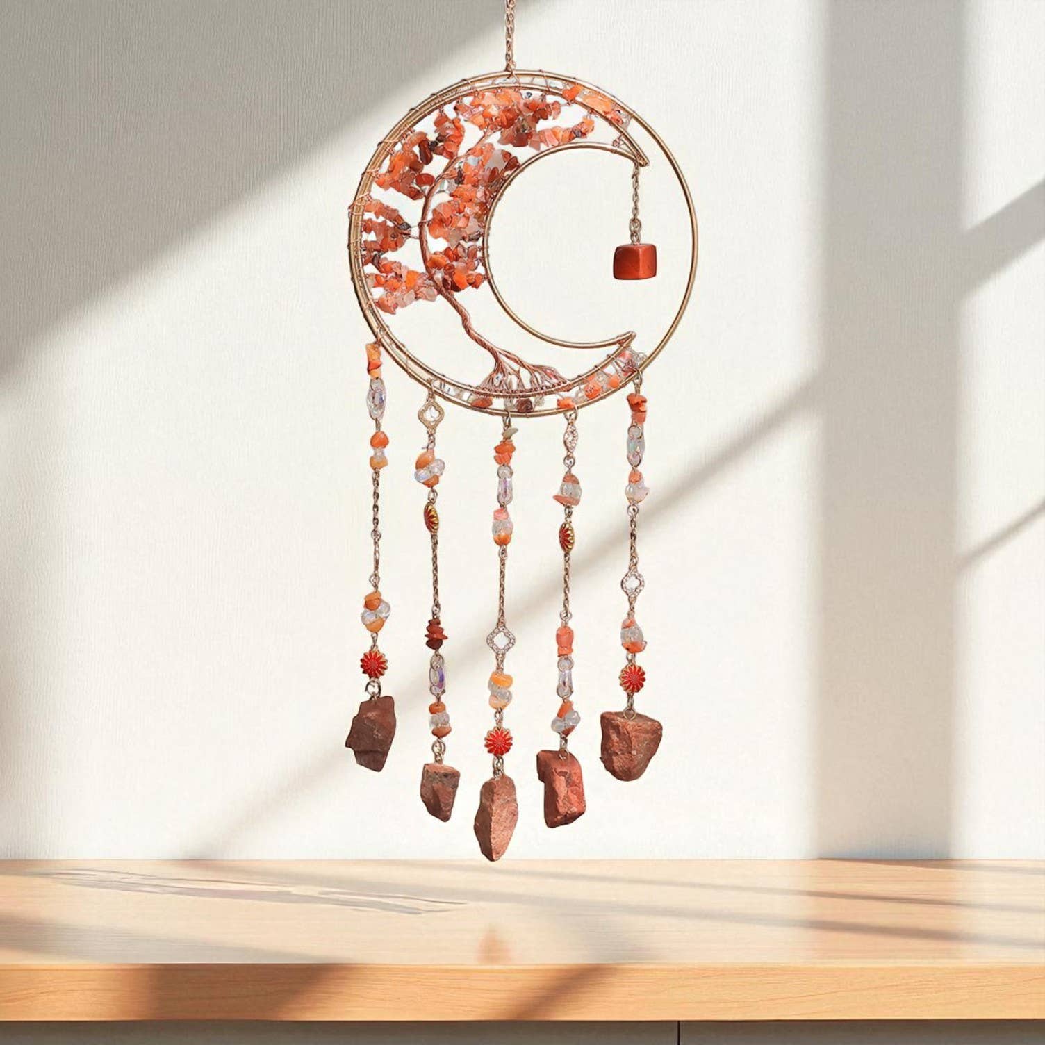 Crystolver (We Cover All Import Fees) - Venta al por mayor Atrapasoles - Atrapasol Cristal Árbol de la Vida en forma de Luna0