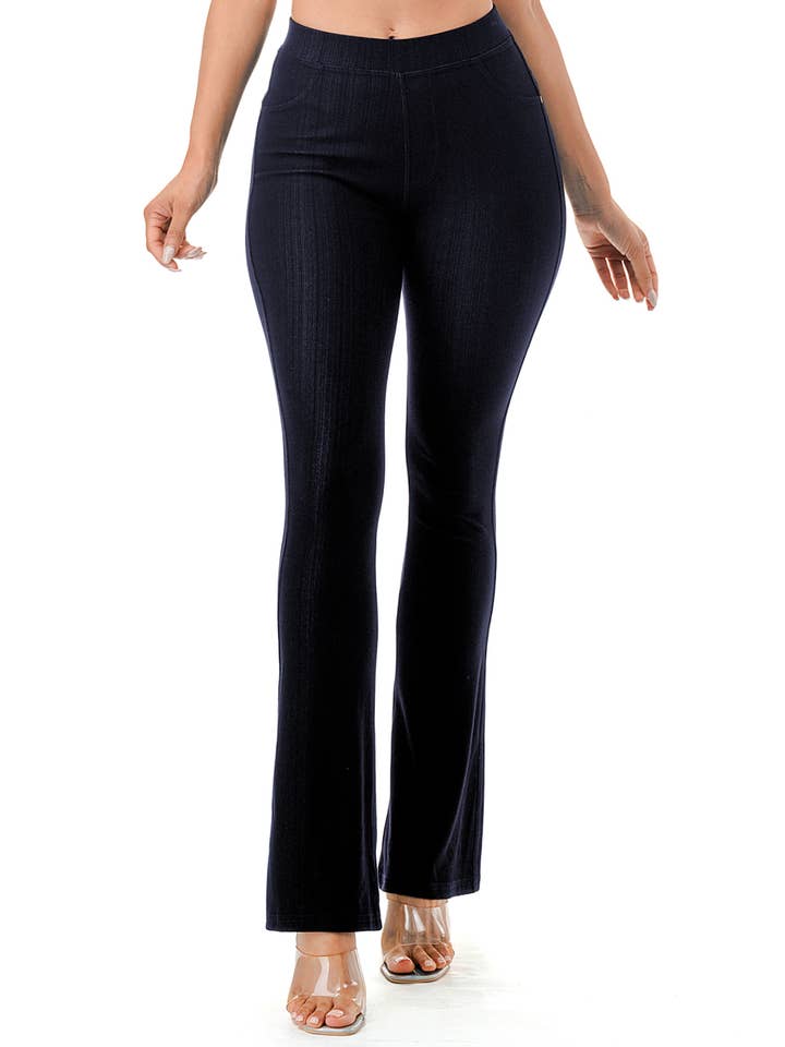 Color 5 – wholesale Jeans – Women’s – Blue color super stretch poll on bamboo denim flare jeans