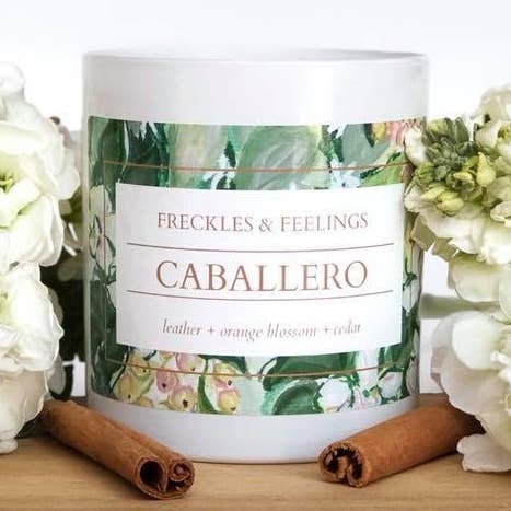 Caballero: pelle+fiori d'arancio + cedro per la vendita all'ingrosso da parte di Freckles & Feelings