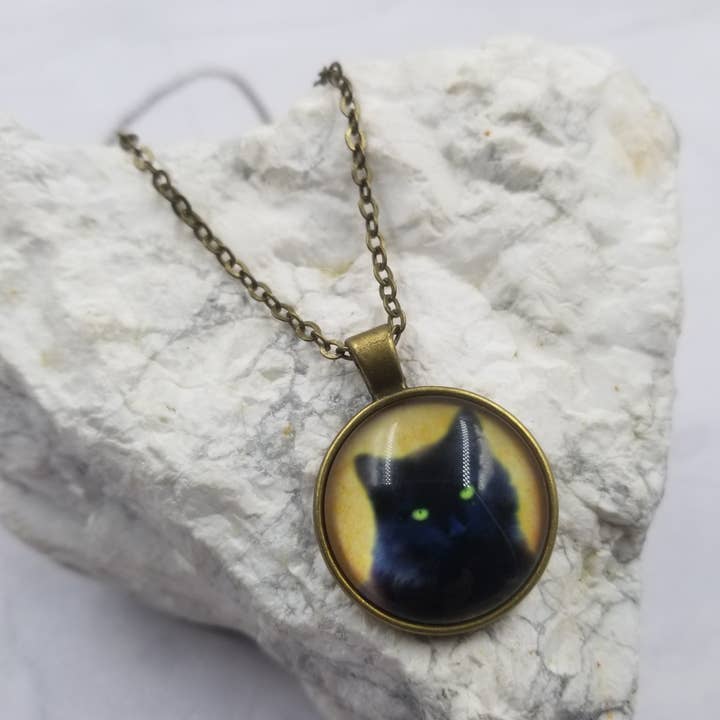 Retro verzierte schwarze Katzen-Halskette Gothic Halloween für den Großhandel von The Pretty Jewellery