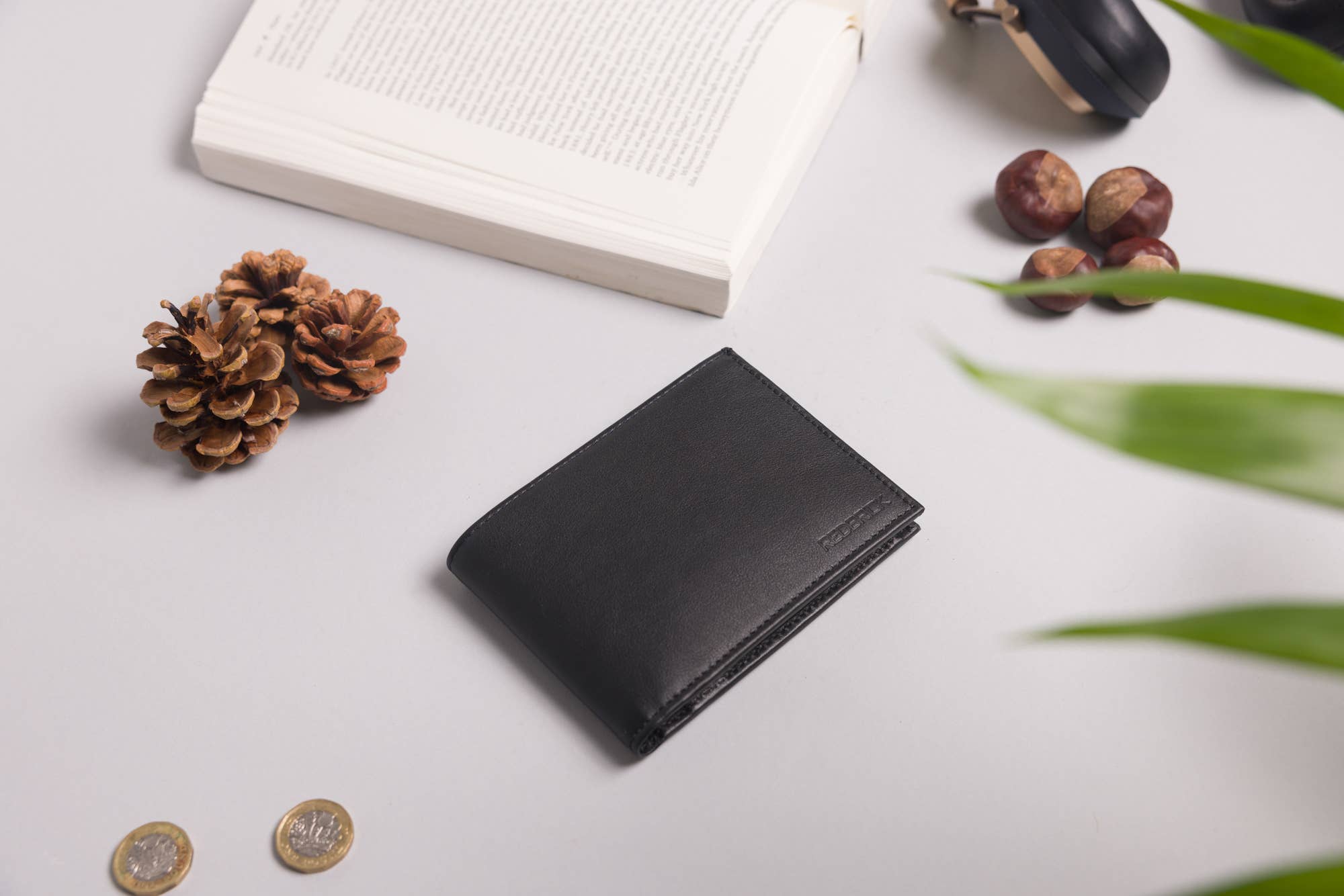 Redbrick – wholesale Wallet - Men’s – Redbrick Italian Black & Grey Bifold Leather Wallet1