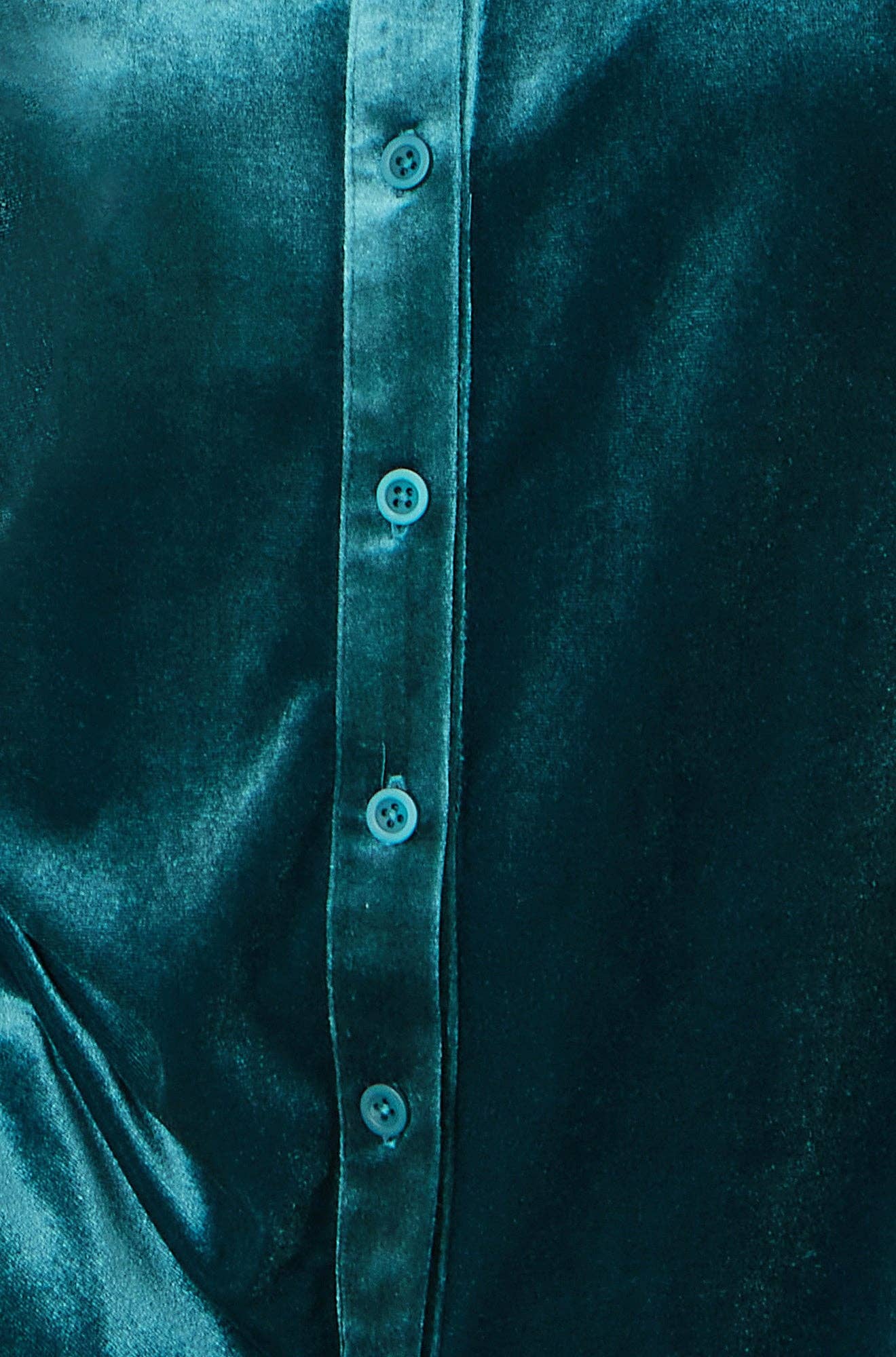 Sarcelle Chemise décontractée en velours bleu sarcelle Yumi en vente sur Faire2