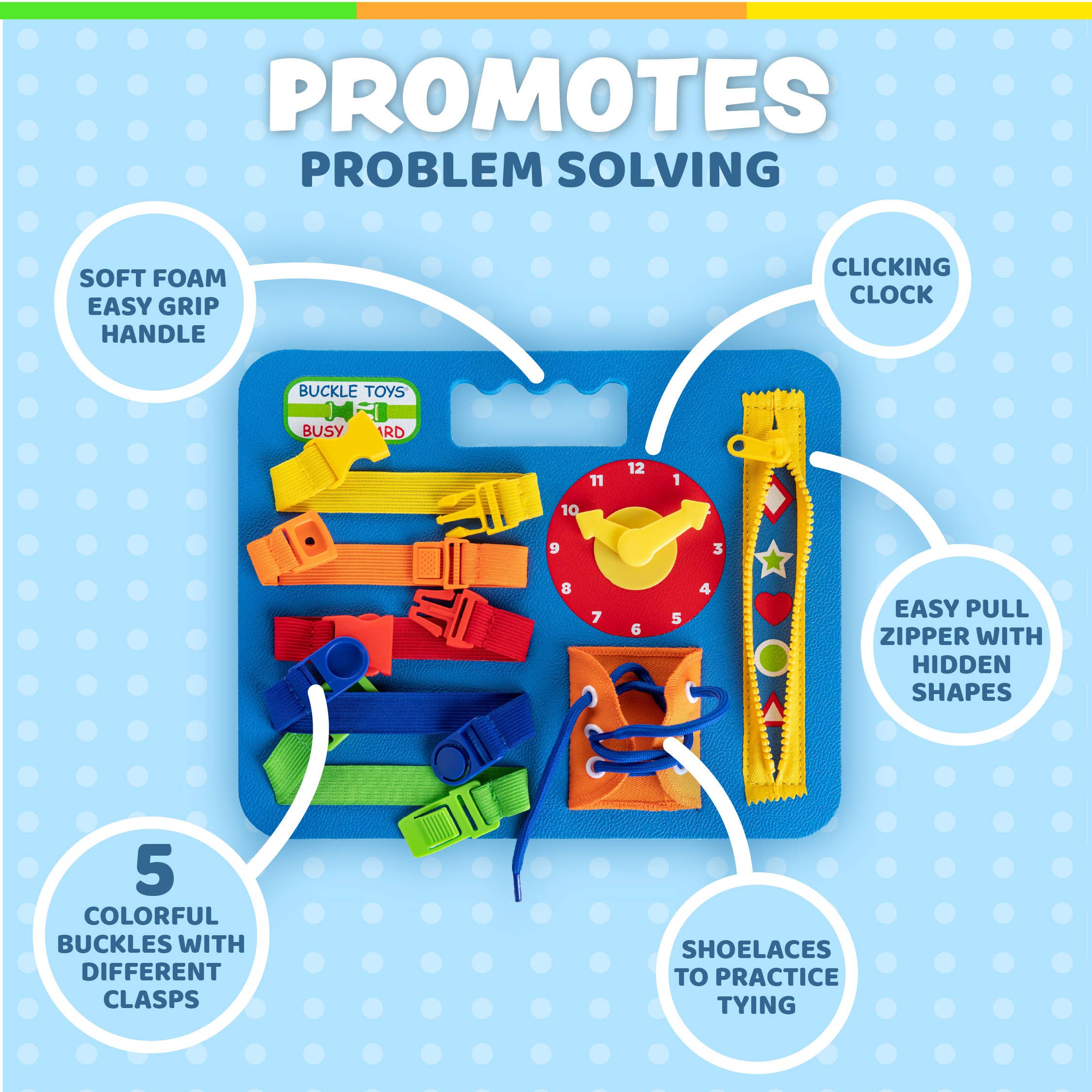 Buckle Toys - Wholesale Toy Set - Kids - Busy Board Blue2